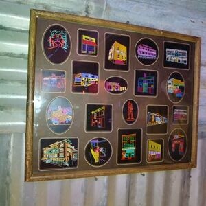 Neon Bisbee Landmark Collage Framed Art Print By Neon Nicho